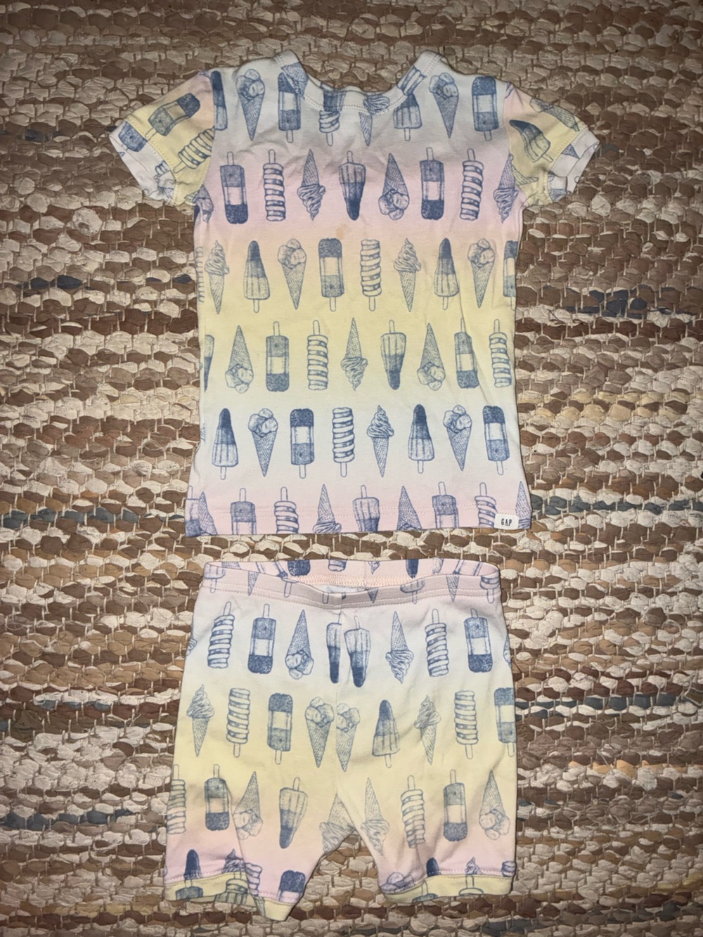 GAP Kids Pastel Ice Cream Pajama Set - Pink, Yellow, Blue